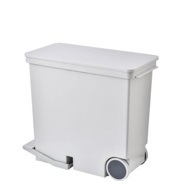 China 26L 2 Compartment Sustainable On Open Cover Dush Bins Pedal Type Bin Waste Bin for sale