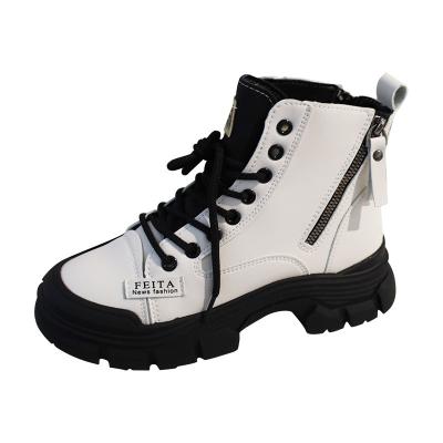 China Around 2022 autumn new fashion thick-soled Martin boots increase casual high-top shoes with laces for sale