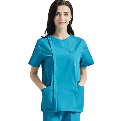 China Fashionable Hot Sale Hospital Uniforms Nursing Clothing Shorts Sleeve Tops+Pants Suits Medical Uniforms Scrubs for sale