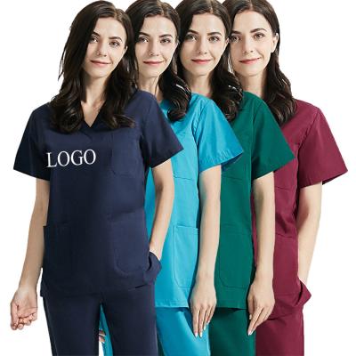 China 2022 New Design Custom Logo Fashionable Medical Uniform Srubs Medical Scrubs Nurse Uniform Set for sale