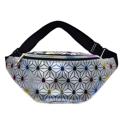 China Custom Designers Holographic Waterproof Fanny Pack Sublimation Waist Bag Water Proof Outdoor Sports Travel Belt Pouch for sale