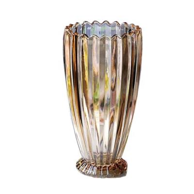 China Unique Minimalist Crystal Vase Luxury Minimalist Round Glass Vase for sale