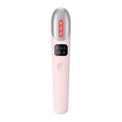 China Dark Circles Eye Care Massager Portable Wireless Rechargeable Red Light Beauty Eye Massager EMS Vibrating Pen for sale