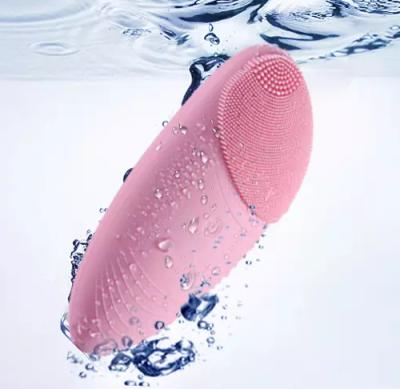 China For commercial & Sonic Waterproof Face Cleaner Massager Home Use Ultrasonic Silicone Skin Scrubber Electric Facial Cleansing Brush for sale