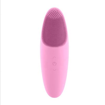 China 2019 Hot Sale Silicone Hi-frequency Sonic Face Cleaner Warm Vibrating Electric Facial Cleansing Brush for sale