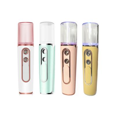 China Moisturizer Mini Dual Hole Nano Facial Mist Jet Power Bank Charge Handheld Face Steamer for sale