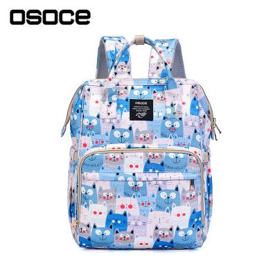 China OSOCE M22 Water Resistant Mummy Diaper Backpack Animal Prints Large Capacity Custom Waterproof Stylish Durable Cute Baby Diaper Bag For Women Mom for sale