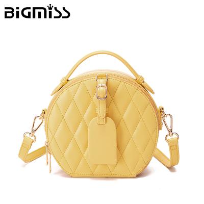 China Bigmiss T12 women lady fashion oem factory round shape bags crossbabdy handbags small Embroiding custom ladies manufacturer for sale