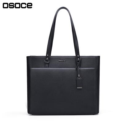 China OSOCE Fashion T1 Fashion Women Handbags Large Capacity Casual Stylish Custom Logo Waterproof Leather Black Tote Bag For Women Ladies for sale