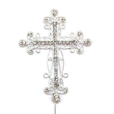 China High Quality Cross Cake Topper, Cake Topper, Rhinestone Number Alloy Hot Sale Rhinestone Cake Topper Numbers for sale