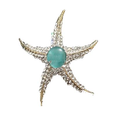 China ALLOY High Quality 2020 Starfish Shaped Rhinestone Brooch, Rhinestone Brooch Pins, Rhinestone Brooch Dancer for sale