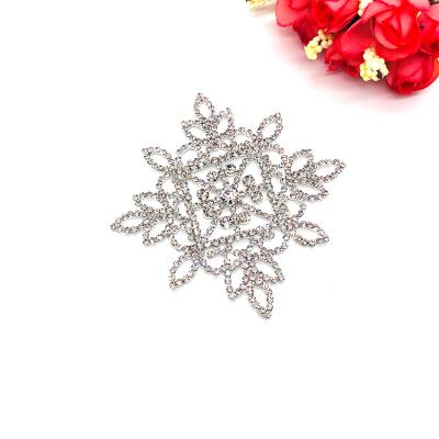 China Silver Plated Crystal Rhinestone Applique Decoration For Bags 2021 Fashion Cavity Clothes, Rhinestone Bodice Applique for sale