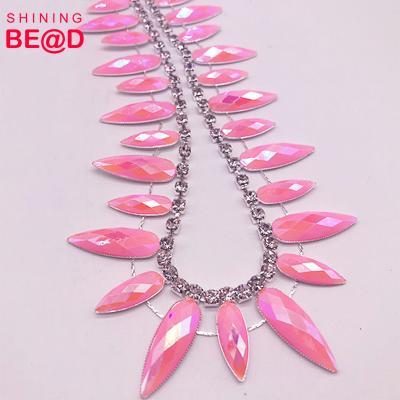 China Bags Fashion New Shape Crystal Rhinestone Cup Chain Trimming For Clothing for sale