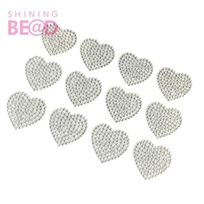 China Crystal Bling Rhinestone Self Adhesive Sticker Heart Acrylic Decorative Scrapbook Car Stickers Bags Shoe Decoration for sale