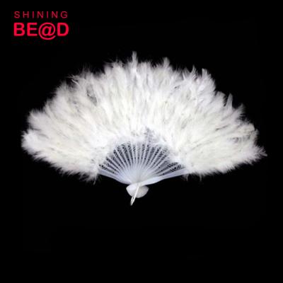 China Party Decoration Promotion Feather Fans Hot Selling Colorful Ostrich Feather Fan For Dancing for sale