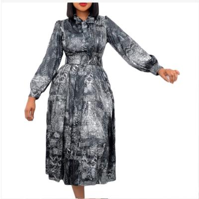 China Other New Fashion European and African Ladies Sheath Long Printed High Waist Plus Size Dress Dress for sale