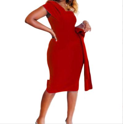 China The other European and American women's solid color fashion strapless dress plus size casual dress for summer for sale