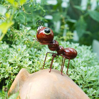 China Small Metal Ant Garden Decoration Multicolor Metal Ant Yard Art Rustproof for sale