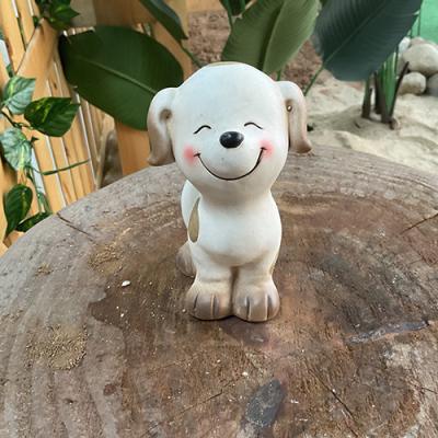 China Custom Pottery Garden Ornaments Handmade Puppy Ceramic Garden Decor for sale