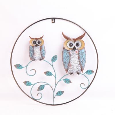 China Handmade Home Wall Hanging Decor Round Frame Owl, Flamingo, Bird. for sale