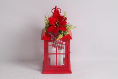 China Customized Metal Christmas Lanterns Decoration Red for sale