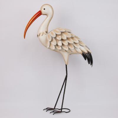 China Iron Long Legs Crane Nature Weatherproof Metal Animal Garden Ornament Durable Design for sale