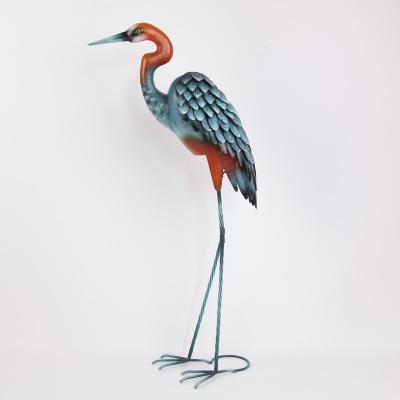 China Iron Crane Vintage Animal Metal Garden Statues Add a Touch of Nostalgia to Your Garden for sale