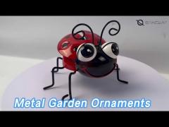 Ladybird Metal Garden Ornaments Insect Cute Outdoor For Wall Decor