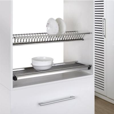 China Sustainable Cabinet Hardware 2 Tiers Kitchen Stainless Steel Dish Rack Kitchen Accessories (600mm Cabinet) for sale