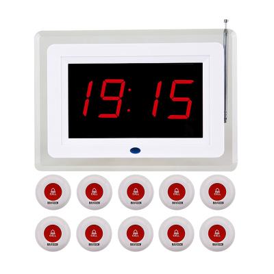 China Daytech P5-10 Nurse Digital Number Display Paging System Calling Older Button Smart Restaurant Patient Wireless Pager Waiter Call System for sale