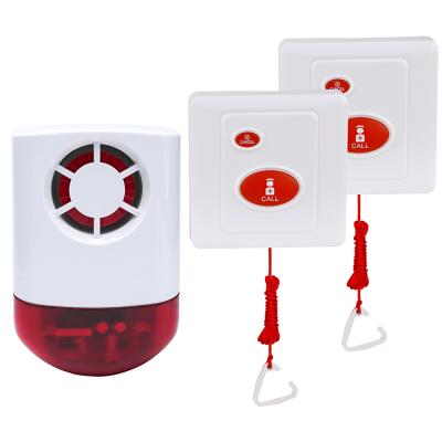 China Home Store Hotel Jewelry Store Security & Daytech JH003 2-1 Fire Alarm Loud Outdoor SOS Home Care Alert System 1 Emergency Siren Strobe Siren Red Flashing Alarm and 2 Button for sale