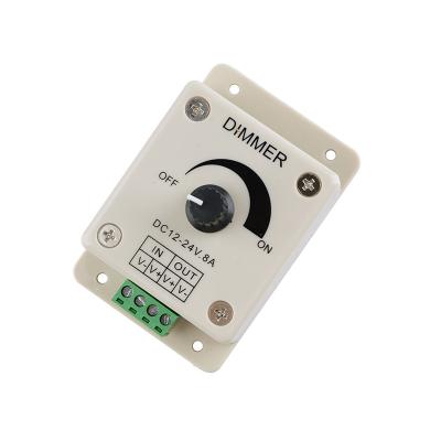 China RGB Led Strip Lighting DC12V-24V 1Channel Single Color Amplifier 8A Led Rheostat 3 Keys 8A Single Color Button LED Dimmer for sale