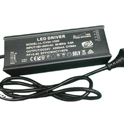 China LED Lighting 12V 24VDC TRIAC Dimmable and 0 - 10 V Dimmable LED Driver 100W Waterproof Dimming LED Power Supply for sale