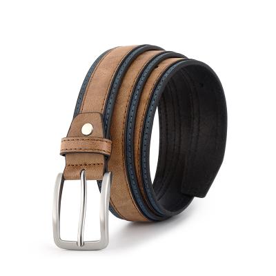 China Fashion.Casual.Business Pin Buckle Genuine Leather Belt brass for men fashion belt width 3 3cm for sale