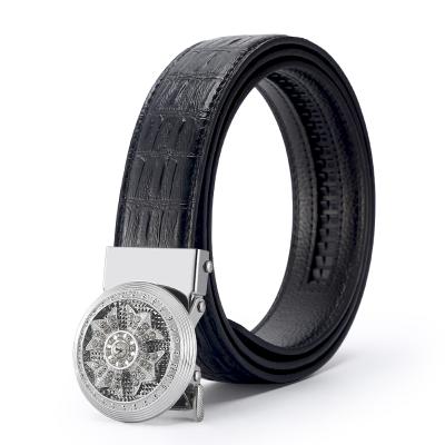 China Fashion.Casual Fashion Wholesale PU Belt For Men Black Rotating Buckle Adjustable Belt for sale