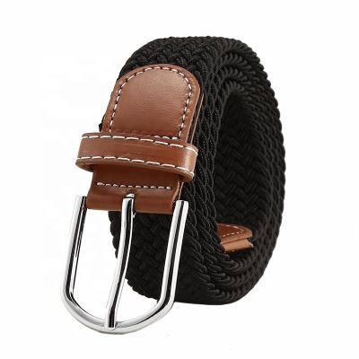 China Matching clothes wholesale unisex mixed color polyester fabric Pin Buckle Elastic Braided Belt belt for women and men for sale