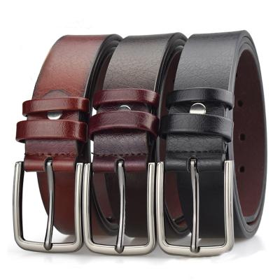 China Wholesale Customized Belt Quality Leather Strap Pin Buckle Split Leather Men Belt for sale