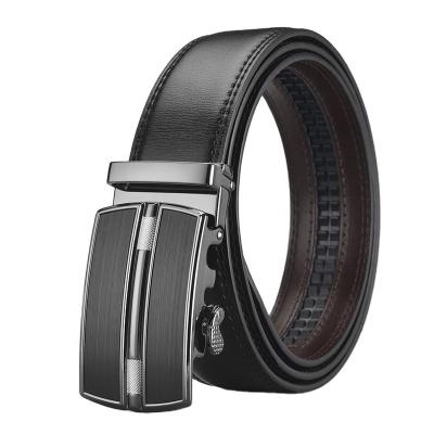 China Wholesale Custom Made Comfortable Personalized Private Logo Automatic Ratchet Sliding Men's Genuine Leather Belt For Men for sale