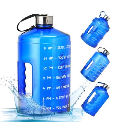 China Sustainable Hot Sale Gym Sports Water Bottle With Time Marker 3780 Ml Half Gallon Sports Motivational Water Bottle for sale