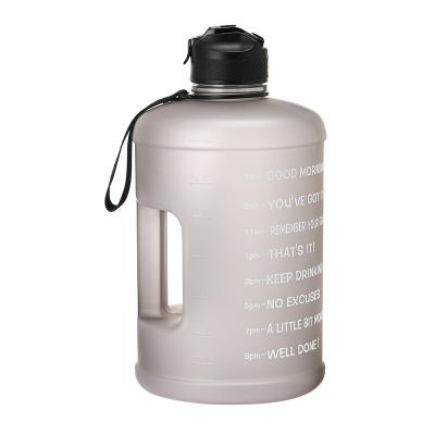 China 3.78L ONE Gallon BPA Free Sustainable Sports Incentive Water Bottle With Time Marker Straw Silicone Ring Water Bottle for sale