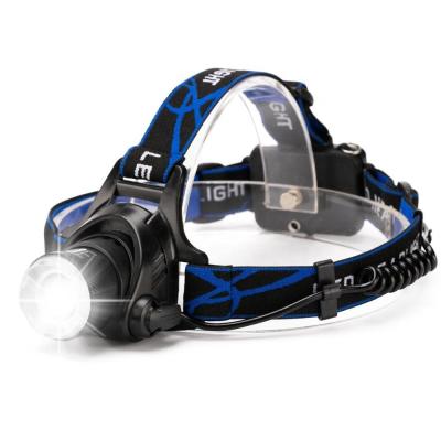 China Zoomable Lighting USB Rechargeable Safety Light Red Headlight With T6 Head Led Lights 18650 Lithium Head Lamps For Fishing Riding for sale