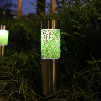 China Waterproof Solar LED Street Lights Garden Pathway Luminous Mosaic Glass With Rust for sale