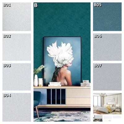 China New modern household wallpaper wall fabric decorative thick thin canvas simple construction waterproof wallcovering for sale