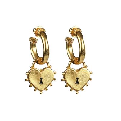 China 2021 Wedding FASHION TRENDY Jewelry 18k Gold Plated Stud Earrings Women's Alloy Stud Earrings 1pcs/opp Bag Gold Color 6 pcs heart drop 5*2.5cm for sale