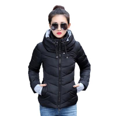 China Women's Plus Size Anti-Shrinkage Thicken Outerwear Hooded Coat Shorts Cotton-padded Down Jacket for sale