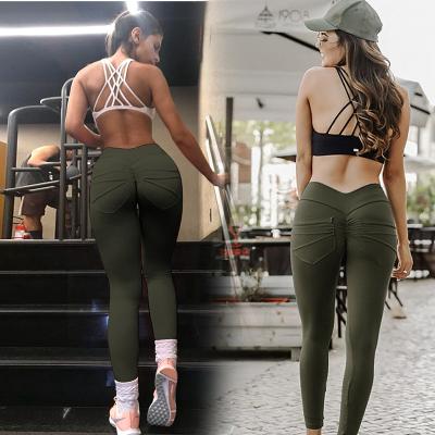 China Low Price Women Antibacterial Sexy Bodycon Pants Elastic Yoga Push Up Gaiters Pants for sale