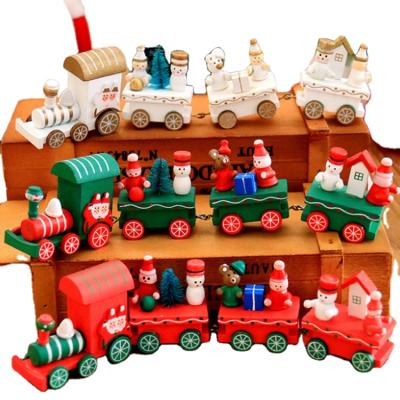 China Educational Wooden Train Set Christmas Gifts Toys Magnetic Train Cars Wholesale Christmas Decorations For Toddlers for sale