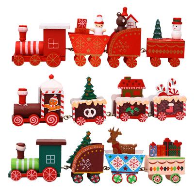 China Christmas Train Educational Wooden Toys For Kids Christmas Gifts Montessori Educational Wooden Car Toys For Toddler for sale