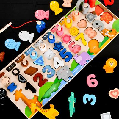 China Educational 5 in 1 Number Letter Puzzle Matching Game Color Form Toys Kindergarten Early Developmental Intelligence Toys Educational Set for sale