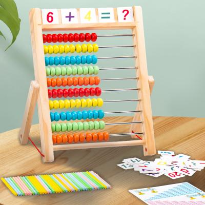 China Educational Kids Learning Toy Educational Math Learning Beads 10-Row Wooden Abacus Counting Toy For Early Education for sale